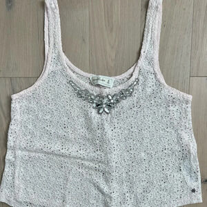 Vintage Abercrombie & Fitch Pink Lace Tank Top Y2K 2000s